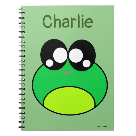 Kawaii Green Frog Cute Notitieboek (Voorkant)