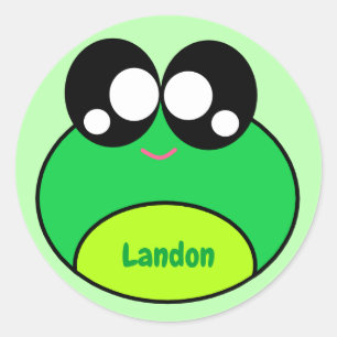 Kawaii Green Frog Cute Ronde Sticker