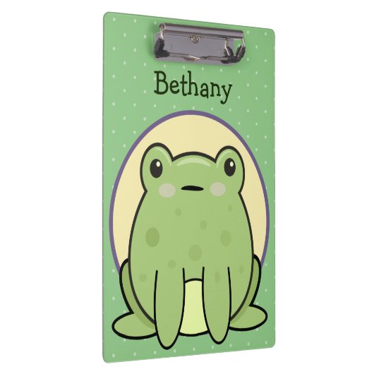 Kawaii Green Frog gepersonaliseerd Klembord (Rechts)