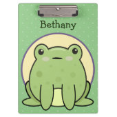 Kawaii Green Frog gepersonaliseerd Klembord (Voorkant)