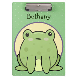 Kawaii Green Frog gepersonaliseerd Klembord