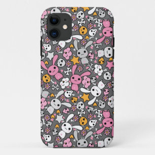 kawaii grijs patroon iPhone 11 hoesje