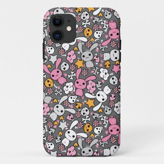 kawaii grijs patroon Case-Mate iPhone case (Achterkant)