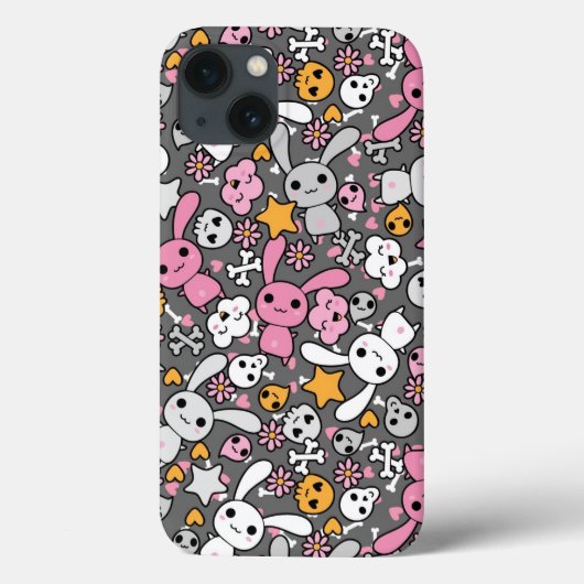 kawaii grijs patroon Case-Mate iPhone case (Achterkant)