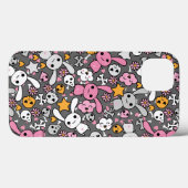 kawaii grijs patroon Case-Mate iPhone case (Achterkant (horizontaal))