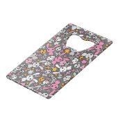 kawaii grijs patroon creditkaart flessenopener (Voorkant Gekanteld)