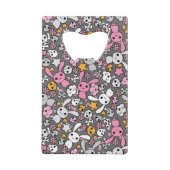 kawaii grijs patroon creditkaart flessenopener (Achterkant)