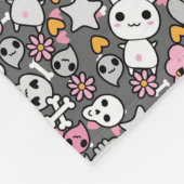 kawaii grijs patroon fleece deken (Hoek)