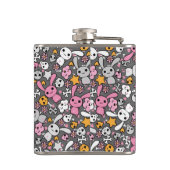 kawaii grijs patroon heupfles (Achterkant)