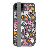kawaii grijs patroon incipio iPhone portemonnee hoesje (Agenda Achterkant)