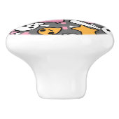 kawaii grijs patroon keramische knop (Zijkant)