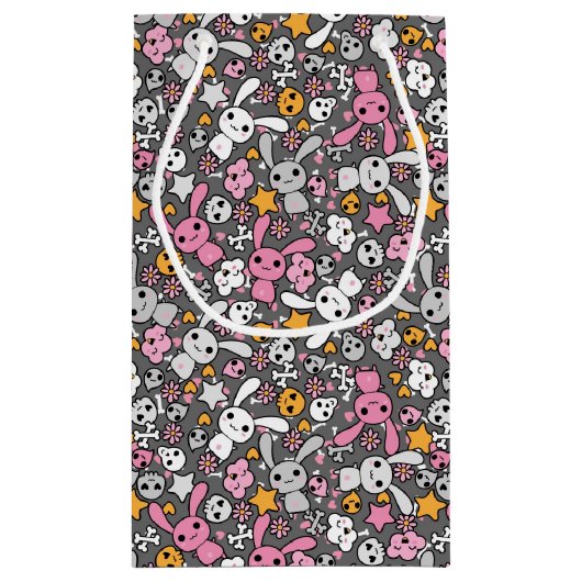 kawaii grijs patroon klein cadeauzakje (Achterkant)