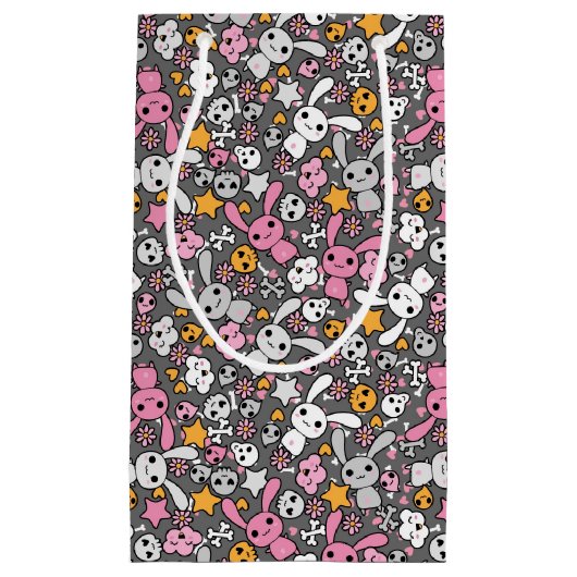 kawaii grijs patroon klein cadeauzakje (Voorkant)