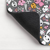 kawaii grijs patroon muismat (Hoek)