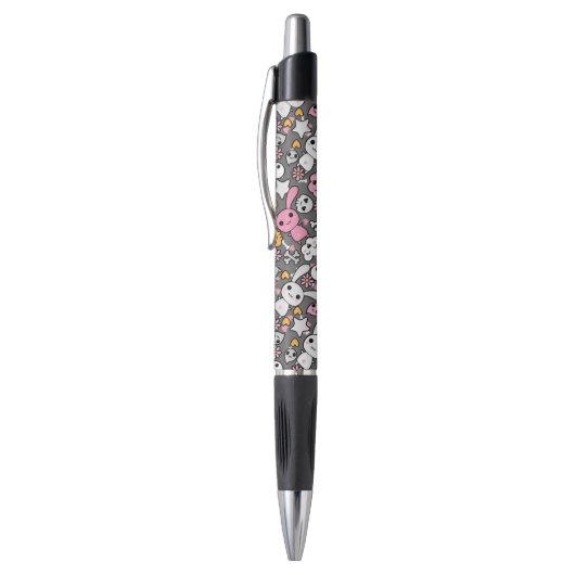 kawaii grijs patroon pen (Top (Verticaal))