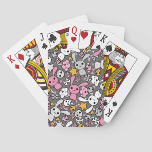 kawaii grijs patroon pokerkaarten