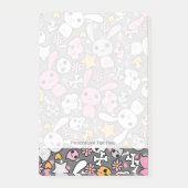 kawaii grijs patroon post-it® notes (Voorkant)