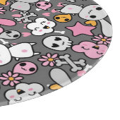 kawaii grijs patroon snijplank (Hoek)