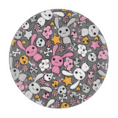 kawaii grijs patroon snijplank (Voorkant)