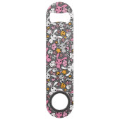 kawaii grijs patroon speed flessenopener (Achterkant)