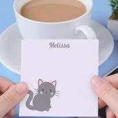 Kawaii grijze kat paarse plaknotities post-it® notes