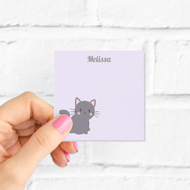 Kawaii grijze kat paarse plaknotities post-it® notes