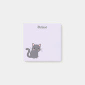 Kawaii grijze kat paarse plaknotities post-it® notes (Voorkant)