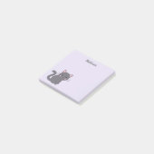 Kawaii grijze kat paarse plaknotities post-it® notes (Schuin)