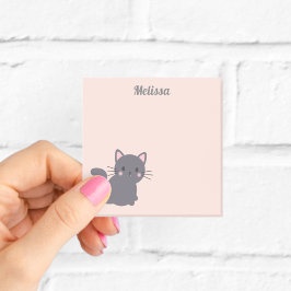 Kawaii grijze kat roze plaknotities post-it® notes