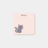 Kawaii grijze kat roze plaknotities post-it® notes (Voorkant)
