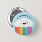 Kawaii Grmpy Cloud en Rainbows Ronde Button 5,7 Cm (Voorkant /achterkant)