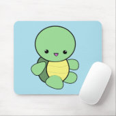 Kawaii groene baby schildpad muismat (Met muis)