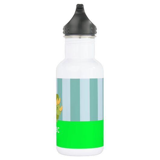 Kawaii groene en gele Triceratops voor kinderen Waterfles (Rechts)