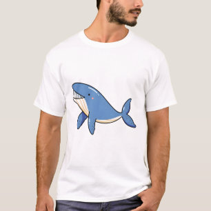 Kawaii Grote Blauwe Walvis T-shirt
