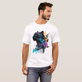 Kawaii Grote Zwarte Kat T-shirt (Voorkant volledig)