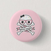 Kawaii Grunge Dead Inside Skull Ronde Button 3,2 Cm (Voorkant)