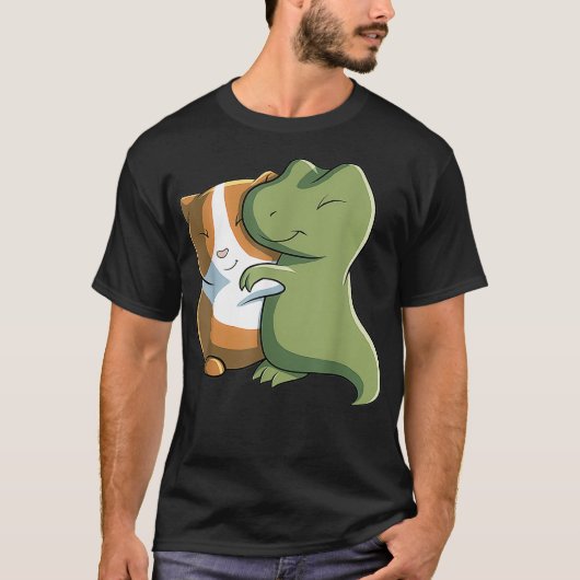 Kawaii Guinea Pig Hugging T Rex Dinosaur T-shirt (Voorkant)