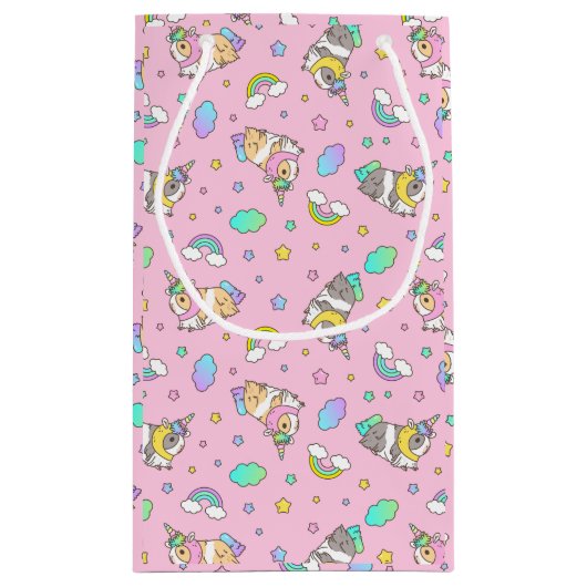 Kawaii Guinea Pig Unicorn Pattern in Roze Klein Cadeauzakje (Achterkant)
