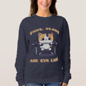 Kawaii Gym Cat Sweatshirt – Schattigee Workout Kat (Voorkant)