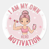 Kawaii Gym Girl Sticker  (Voorkant)