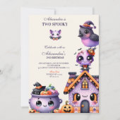 Kawaii Halloween 2e Verjaardag Spooky Schattigee P Kaart (Voorkant)
