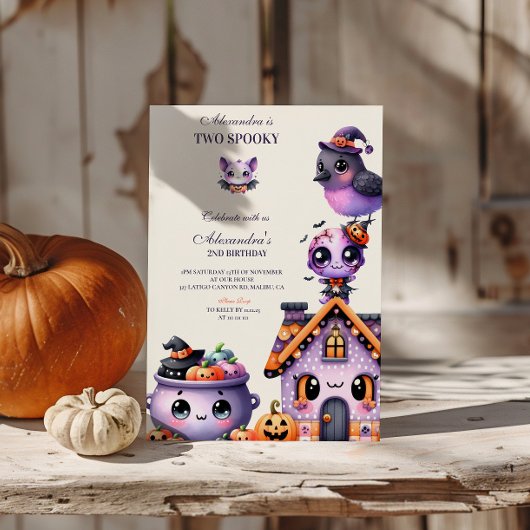 Kawaii Halloween 2e Verjaardag Spooky Schattigee P Kaart