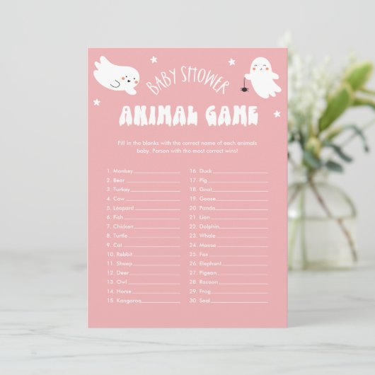 Kawaii Halloween Baby Dier Baby shower Spel Kaart (Staand voorkant)