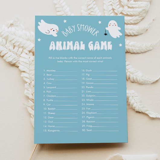 Kawaii Halloween Baby Dier Baby shower Spel Kaart