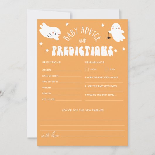 Kawaii Halloween Baby shower Advies & Voorspelling Kaart (Voorkant)