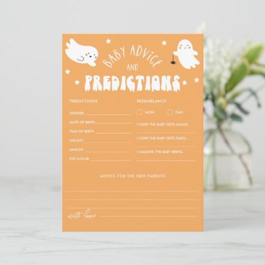 Kawaii Halloween Baby shower Advies & Voorspelling Kaart (Staand voorkant)