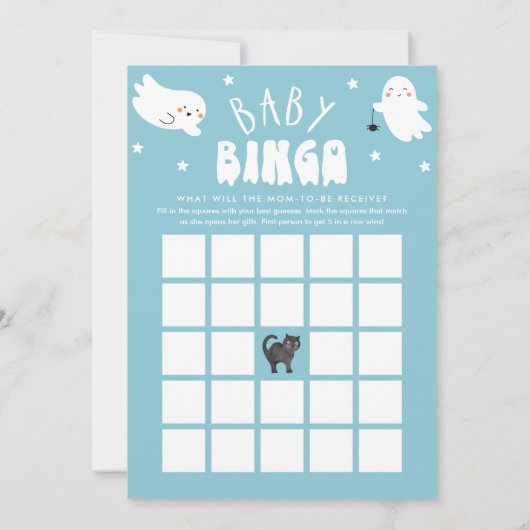 Kawaii Halloween Baby shower Bingo Game Kaart (Achterkant)