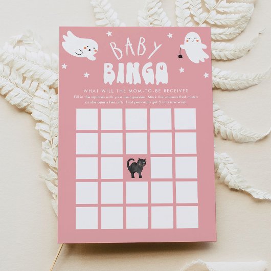 Kawaii Halloween Baby shower Bingo Game Kaart