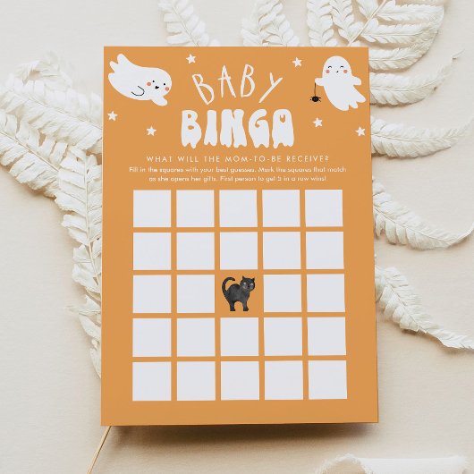 Kawaii Halloween Baby shower Bingo Game Kaart