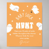 Kawaii Halloween Baby Sock Hunt Baby shower teken Poster (Voorkant)